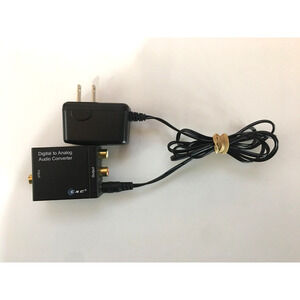 C & E Digital Coax or Optical Toslink (SPDIF) to Analog (2 RCA) Audio Converter